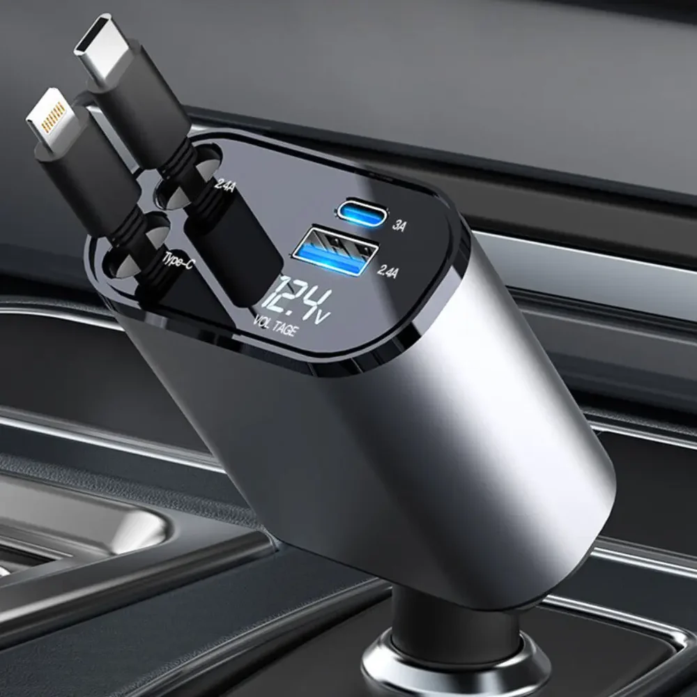 4-In-1 Retractable Car Charger